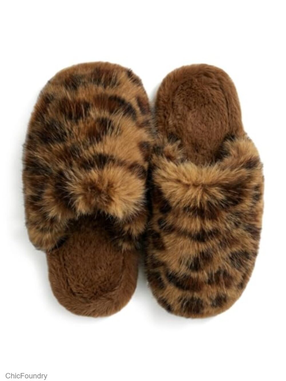 Fuzzy Scuff Slippers Women Memory Foam Plush Faux Fur Closed Toe House Shoes